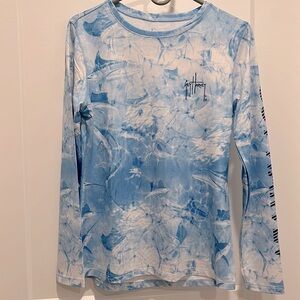 Guy Harvey Long Sleeve Blue Fish Shirt Size S